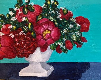 Bouquet of Peonies Original Painting in Acrylic