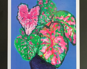 Triple Caladium Limited Edition Print from Original Painting