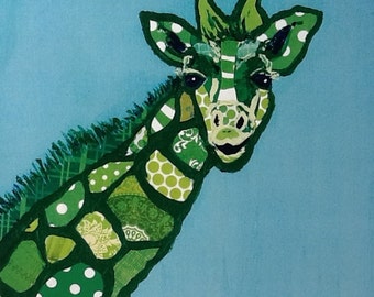 SALE Green Giraffe Limited Edition Print