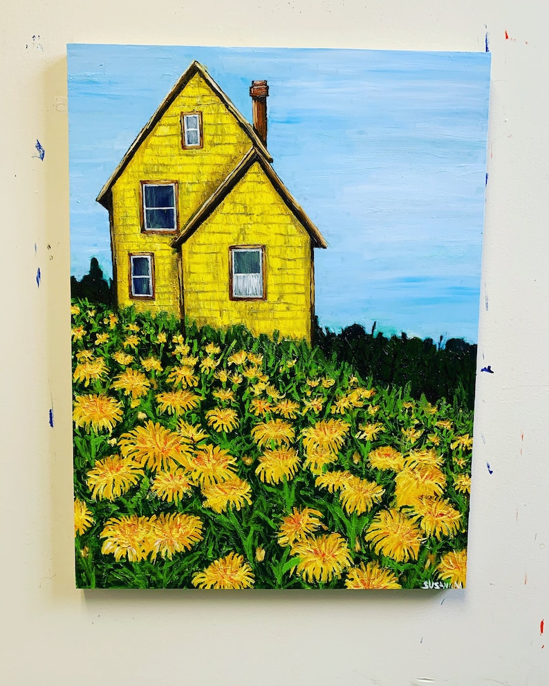 YELLOW hOUSE Original Oil Painting image 1