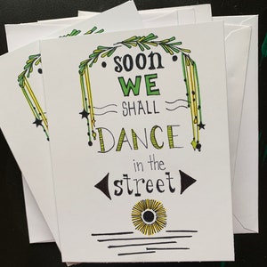 Pronto bailaremos juego de cartas de notas del dibujo original