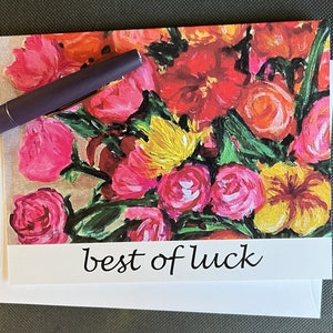"Best of Luck Warm Flowers Single Note Karte vom Originalbild ""High Point"""
