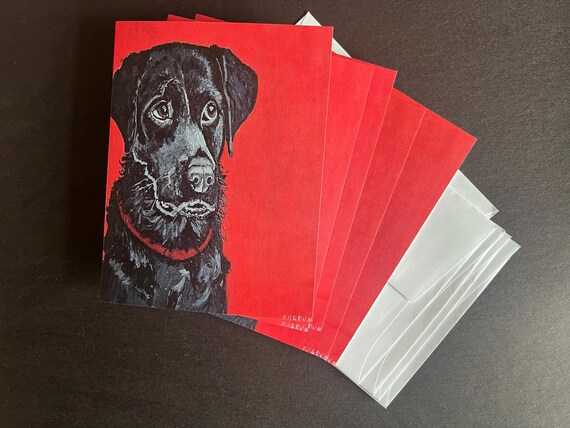 Biglietto D'Auguri Maturi Con Foto Di Cane Labrador Nero – Fatto A Mano Nel Regno Unito