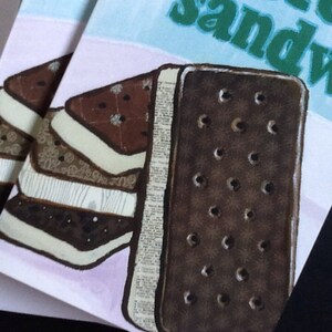 Ice Cream Sandwich Ice Cream Notecard Set from Original Painting Collage