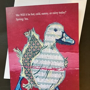 Spring Duck Note Card Set from Original Painting/Collage image 3