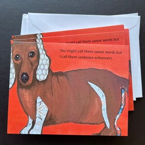 Fluchender Hund Satz von Grußkarten von Originalgemälde