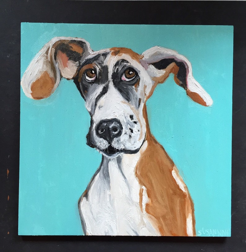 Perky Eared Dog Original Oil Painting Etsy