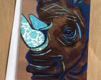 Brown Rhino Single Notecard SALE