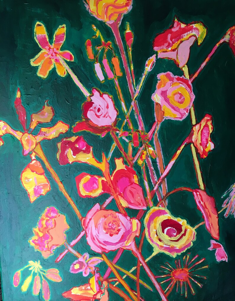 New Again Original Acrylic Painting 100 Flowers in 100 Days 20 image 5