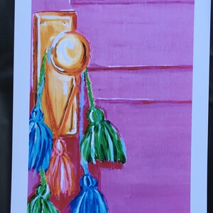 Pink Door With Tassels Limited Edition Print from Original Painting image 2