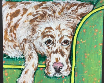 Peinture collage de portraits d'animaux de compagnie commandés