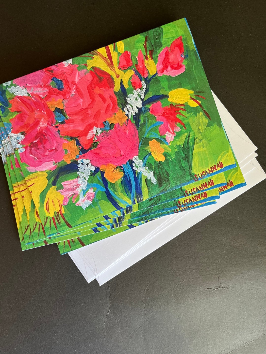Delight Set of 5 Note Cards From Original Painting - Etsy