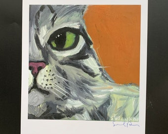 Wise Cat Limited Edition Print from Original Painting