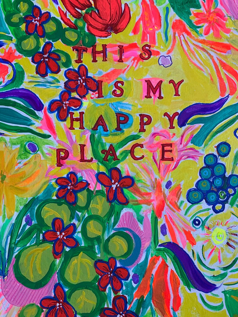 This is My Happy Place Original Acrylic Painting image 2
