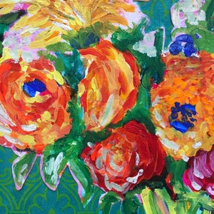 From India Original Acrylic Painting 100 Flowers in 100 Days 51 image 2