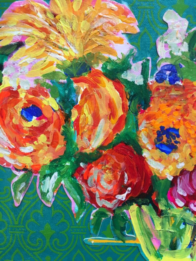 From India Original Acrylic Painting 100 Flowers in 100 Days 51 image 2