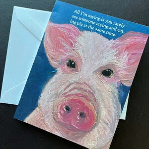 Pie Pig Single Notecard from Original Painting