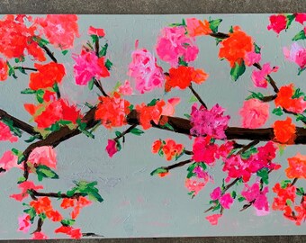 Fall Over Original Acrylic Painting 100 Flowers # 77