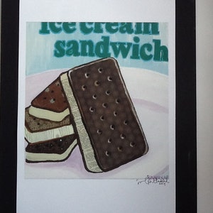 Ice Cream Sandwich Limited Edition Print From Original Painting Collage