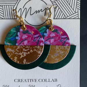 Cal Aidee Handmade Paper Earrings from Original Painting