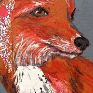 Red Fox Original Collage Painting image 2