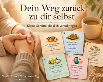 Schede di auto-cura in PDF | 30 consigli delicati per combattere burnout, depressione ed esaurimento | Download immediato