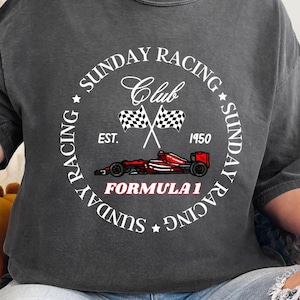 Sunday Racing Club Formula One Shirt, F1 Race Day Tee, Unisex F1 Fan Shirt, Formula 1 Gift, Motorsport Fan Merch, Racing Tee Racing Fan Gift