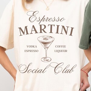 Espresso Martini Club Shirt, Coffee Cocktail Tee, Brunch Shirt for Women, Cocktail Lover Gift, Trendy Espresso Martini T-Shirt Tini Time tee