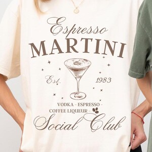 Espresso Martini Club Shirt, Coffee Cocktail Tee, Brunch Shirt for Women, Cocktail Lover Gift, Trendy Espresso Martini T-Shirt Tini Time tee
