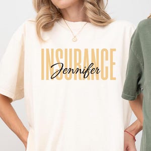 Personalized Insurance Shirt, Comfort Colors Custom Name Insurance Agent Shirt, Gift for Insurance Agent, Insurance Company Staff T-shirt