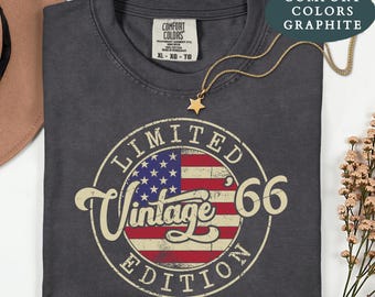 Vintage 1966 Retro Shirt, 60th Birthday Tee, Limited Edition Birthday Shirt, Well Aged Graphic Tee, Original Parts Gift for Men