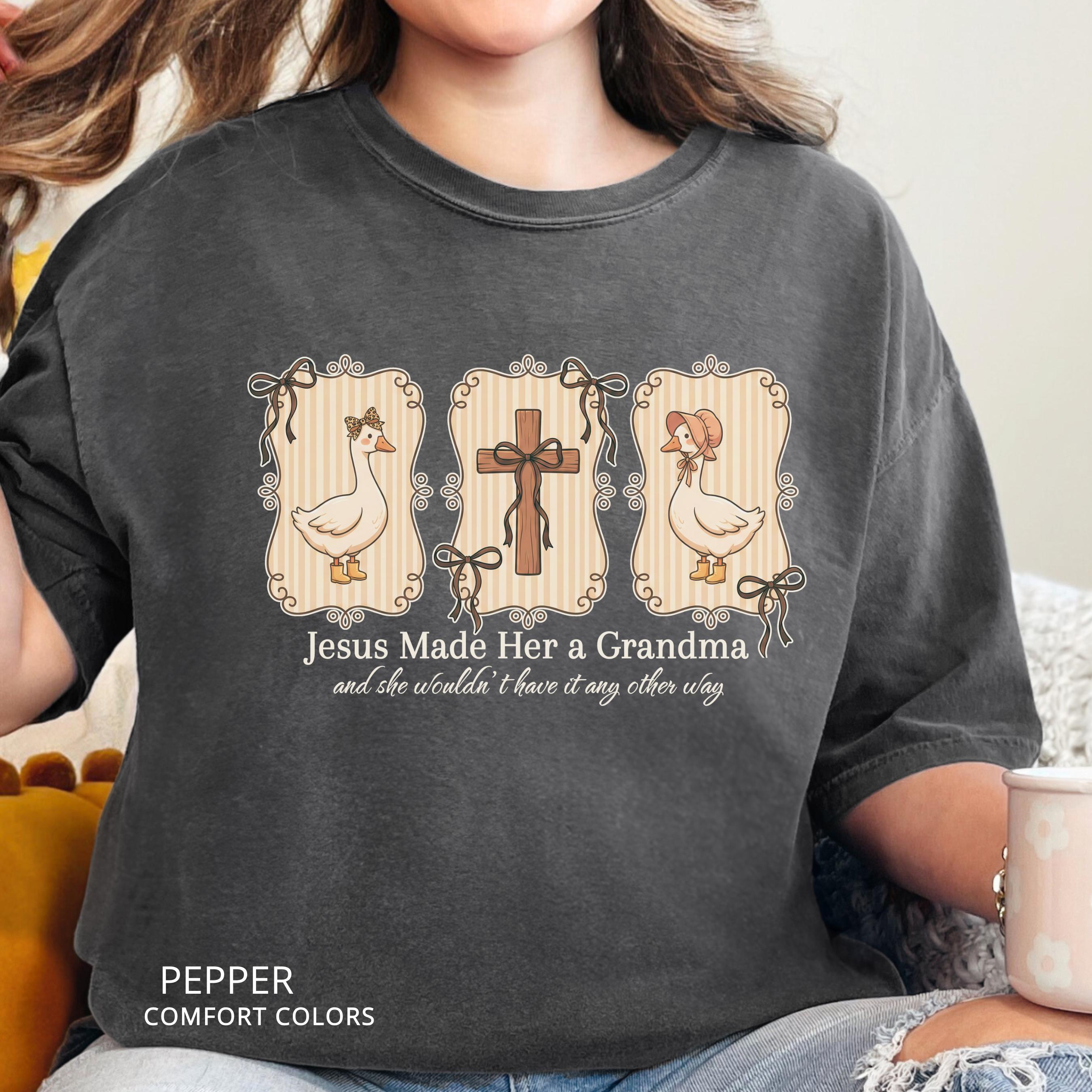 Christian Grandma Shirt, Jesus Made Her a Nana Tee, Blessed Grammy ...