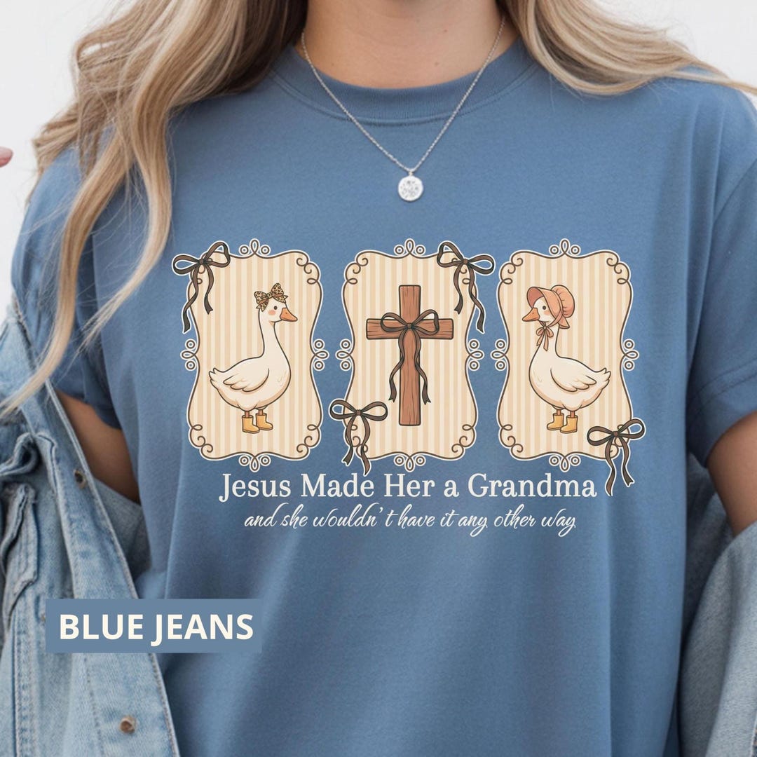 Christian Grandma Shirt, Jesus Made Her a Nana Tee, Blessed Grammy ...