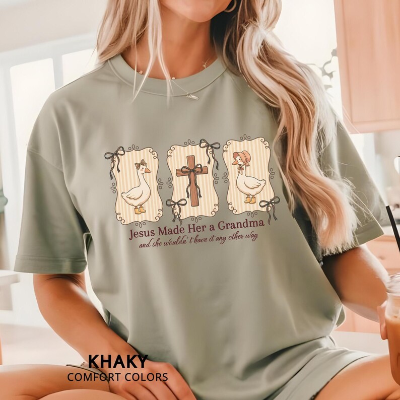 Christian Grandma Shirt, Jesus Made Her a Nana Tee, Blessed Grammy ...