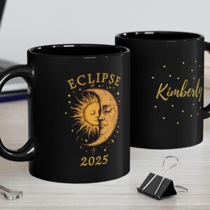 Eclipse 2025 Mug, Custom Solar Eclipse Coffee Cup, Lunar Eclipse USA 2025, American Eclipse Gift, Astronomy Lover Mug, Space Event