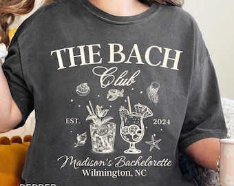 Custom Beach Bachelorette Shirts, Luxury Comfort Colors® Tees, Last Toast On The Coast Outfits, Personalized Bride and Bridal Squad Shirts