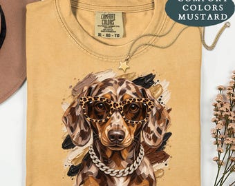 Dachshund Shirt, Funny Wiener Dog Tee, Doxie Shirt, Sunglasses Dog Shirt, Dog Lover Gift, Cute Dachshund T-Shirt
