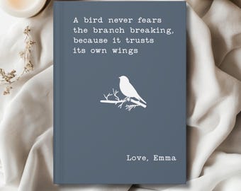 Trust Your Wings Journal, Personalized Office Notebook, Cute Work Notebook, Coworker Gift, Workplace Book, Gift for Her, BBF Gifts.
