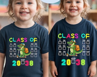 Class of 2038 Shirt, Grow With Me Tee, First Day of School Shirt, Future Graduate T-Shirt, Class of 2038 Graduation Gift