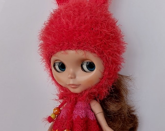 Blythe Hat Fuzzy Bunny Burned Orange