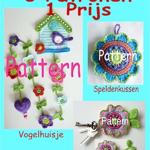 3 Patterns, One Price DUTCH TERMINOLOGY (Instant Download)