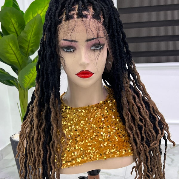 Full lace 30” locs wig gipsy locs wig frontal wigs braided wig for black women lace wigs glued wig black braided wig gift for girlfriend