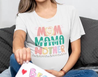 Mama, Mutter, Mama, liebe Familie, Blumen - T-Shirt