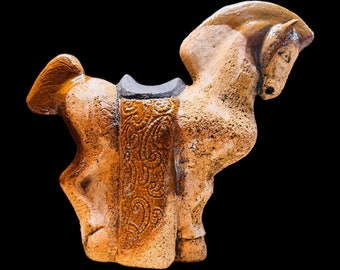 Cerámica, Caballo de Atón, 21x24 cm, arcilla chamota, cerámica de regalo, escultura, vidriada, hecha a mano, cerámica artística, caballo de cerámica, decoración del hogar