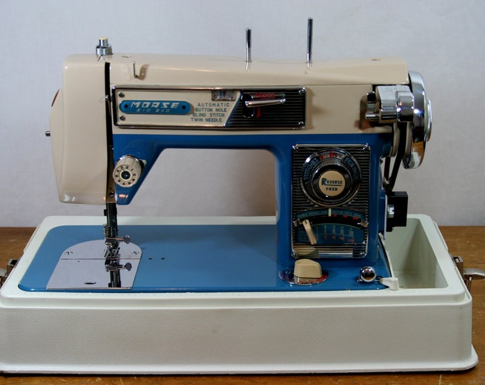 Morse 4300 Sewing Machine Vintage Restored Classic Blue Fotomatic Free