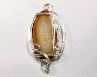 Golden Agate in Silver Pendant