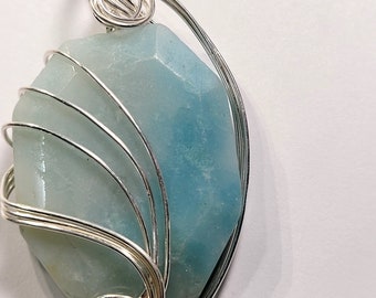 Amazonite in Silver Pendant