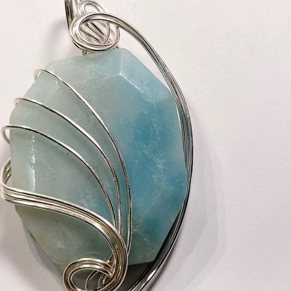 Amazonite in Silver Pendant