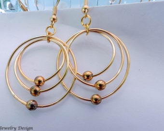 Golden Brass Earrings