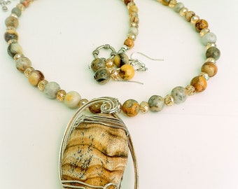 Picture Jasper Jewelry Set